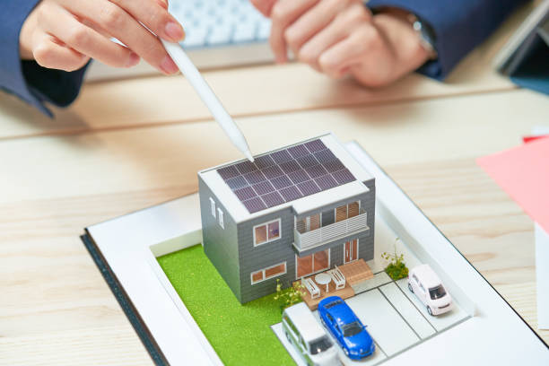 太陽光発電のある住宅模型